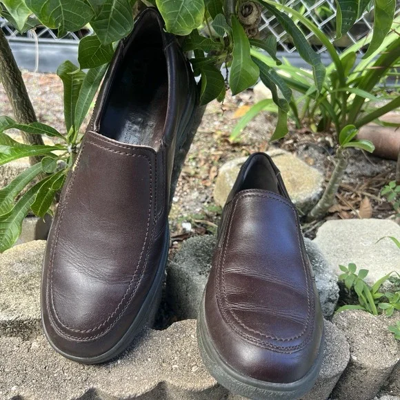 Mephisto Travels Air JetBrown / Black Leather DrivingLoafers ShoesUS 11